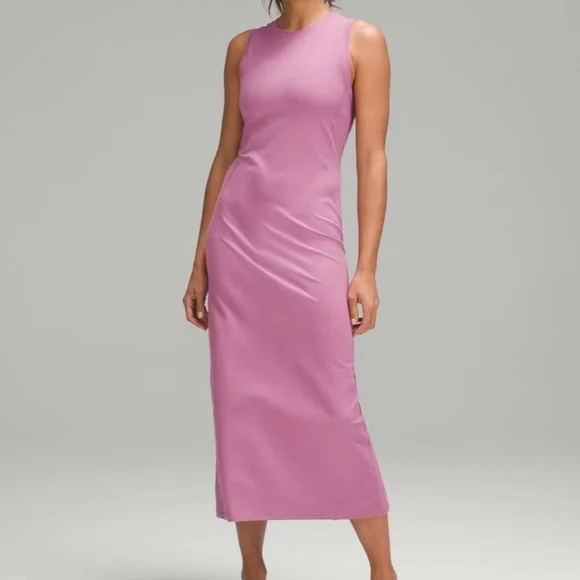 Lululemon Athletica womans lavender All Aligned Ribbed Midi Dress size 10 - Picture 1 of 6